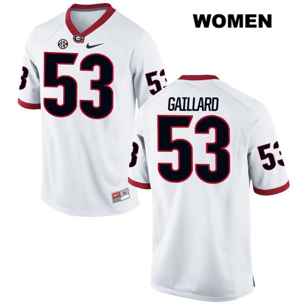 Georgia Bulldogs Women's Lamont Gaillard #53 NCAA Authentic White Nike Stitched College Football Jersey NKX5156TM